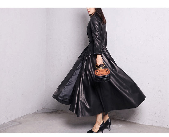 Drune | Maxi Leder Trenchcoat