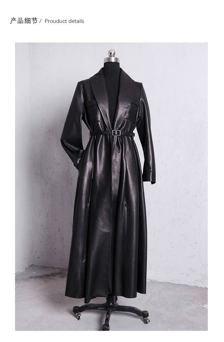 Drune | Maxi Leder Trenchcoat