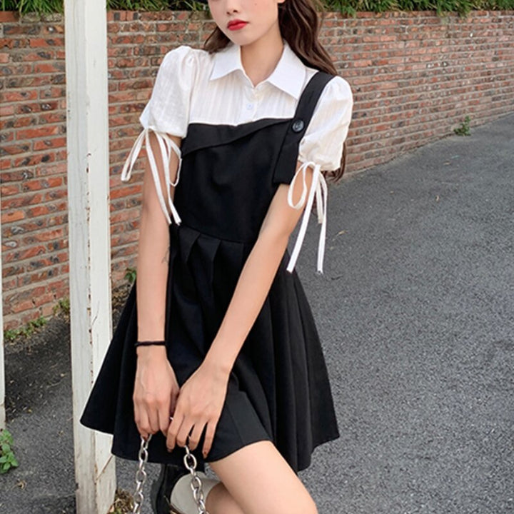 Drune | Faltendes 2-In-1 Mini-Kleid mit Gebundenen Ärmeln