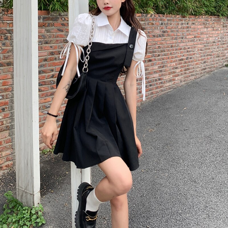 Drune | Faltendes 2-In-1 Mini-Kleid mit Gebundenen Ärmeln