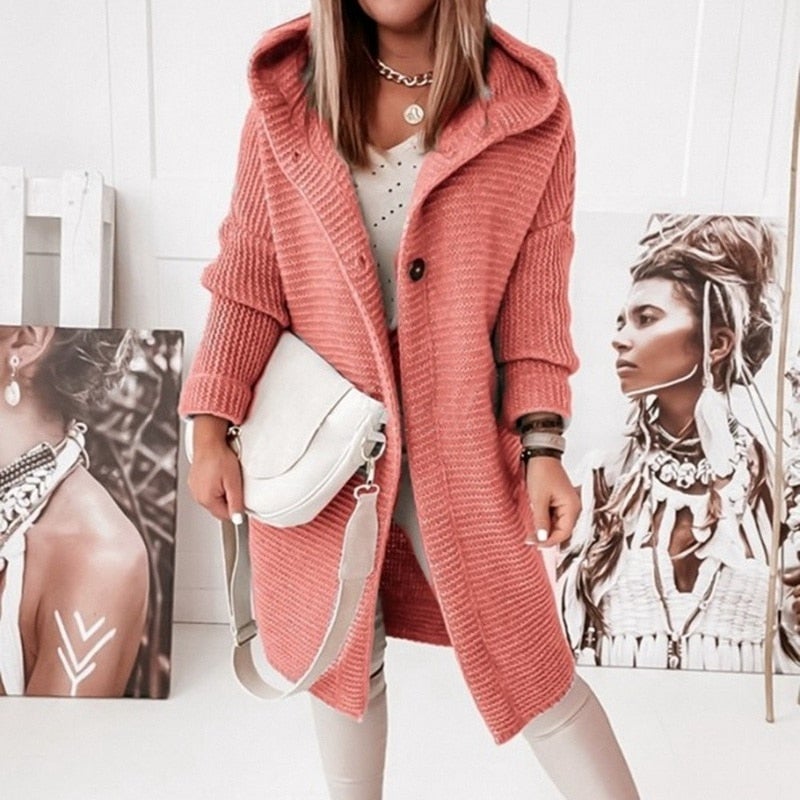 Drune | Modischer Cardigan-Mantel mit Kapuze
