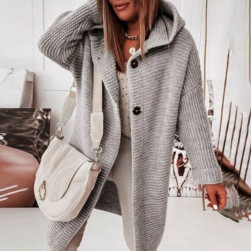 Drune | Modischer Cardigan-Mantel mit Kapuze