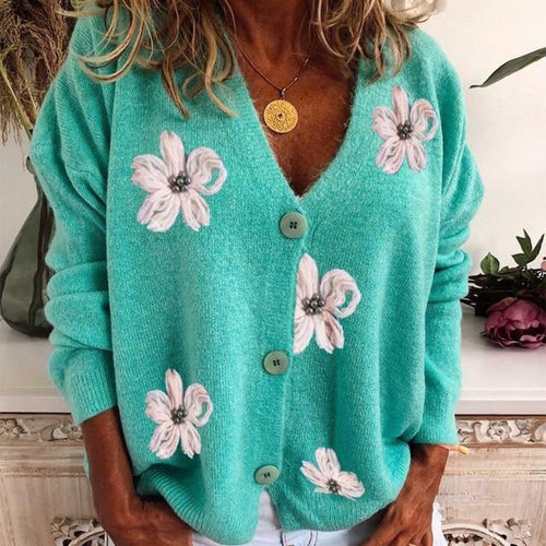 Drune | Strickjacke mit Margeritenmuster für Damen