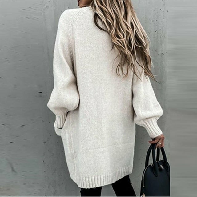 Drune | Langes, weiches Damenstrickjacke mit einer lässigen Passform