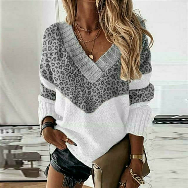Drune | Patchwork Pullover mit Panthermuster