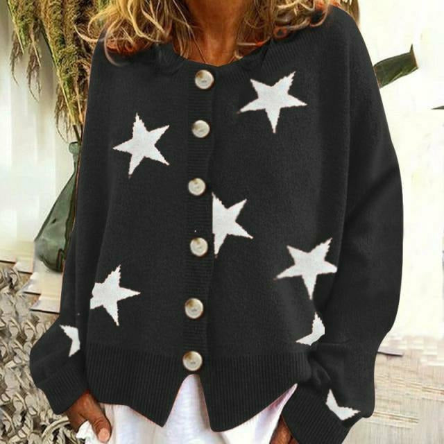 Drune | Strickjacke Mit Sternenprint