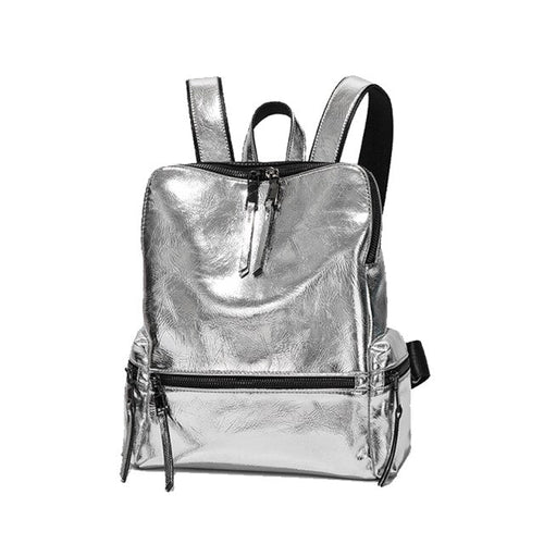 Drune | Rucksack - Silber - Hochwertiges Leder mit Polyester-Futter