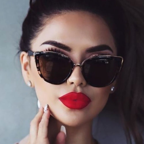 Drune | Cat Eye Retro Fahrender Runde Metallrahmen Sonnenbrille