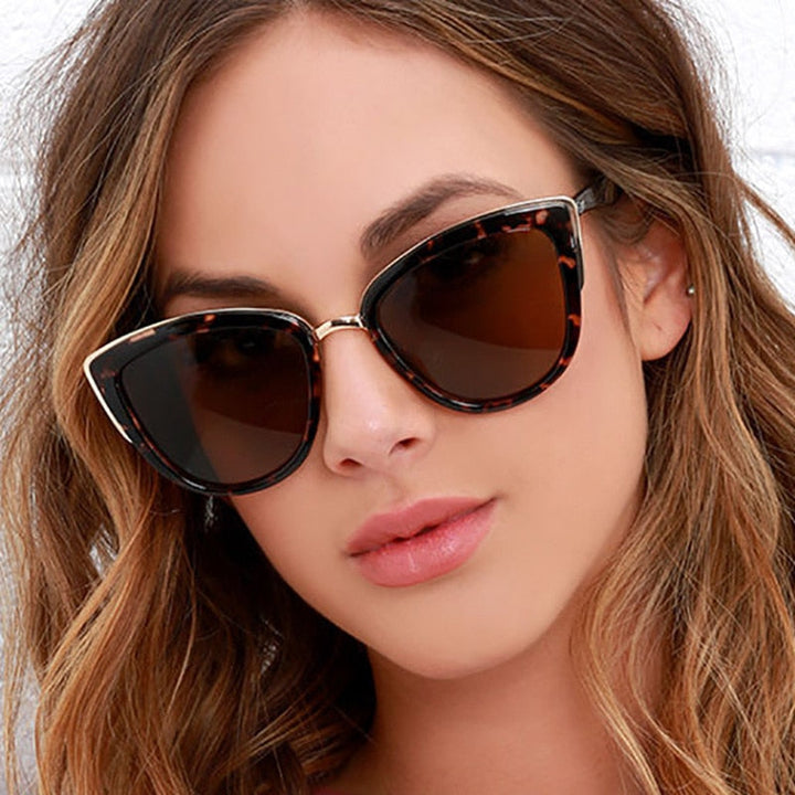 Drune | Cat Eye Retro Fahrender Runde Metallrahmen Sonnenbrille