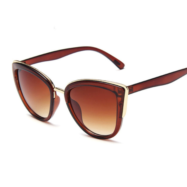 Drune | Cat Eye Retro Fahrender Runde Metallrahmen Sonnenbrille