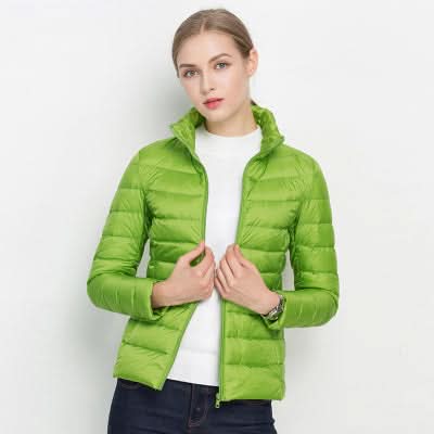 Drune | Leuchtend Grüner Puffer für Herbst und Winter für Frauen
