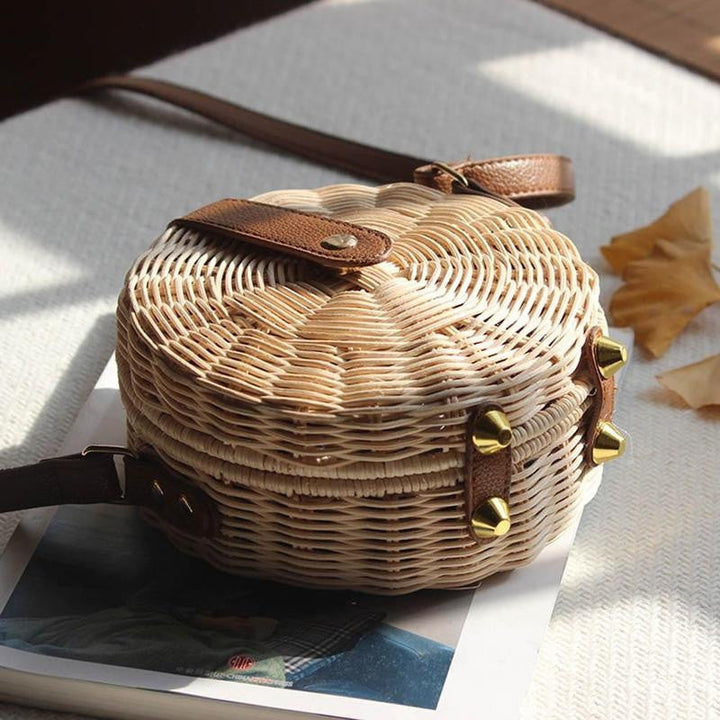 Drune | Handgewebte Rattan Bambus Seitentasche