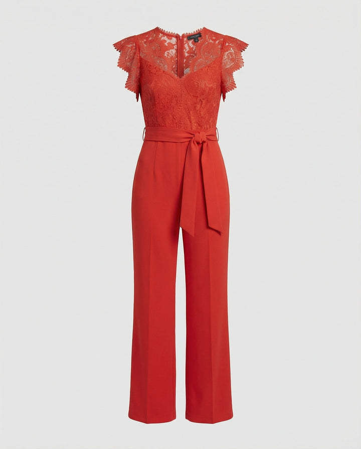 Damen Jumpsuit Spitze elegant weit