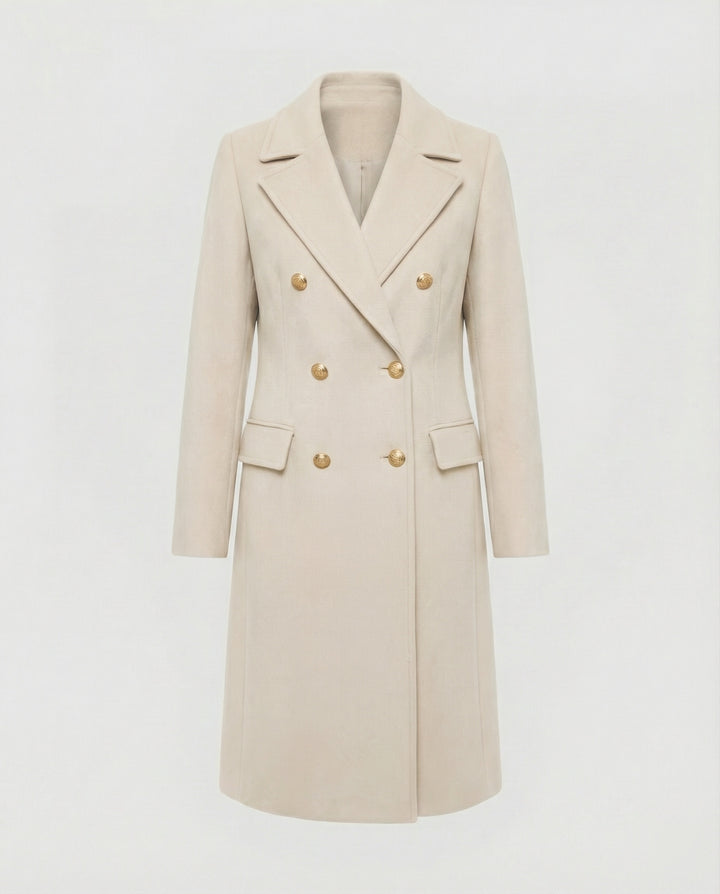 Drune - Eleganter Zweiteiliger Woll Trenchcoat Doppelreihiges Design