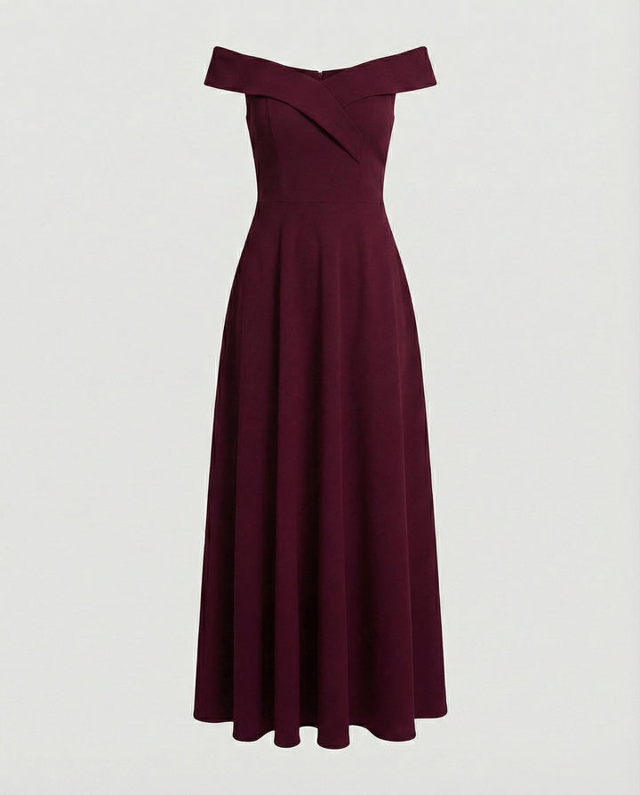 Drune | Elegantes Off-Shoulder Langes Catwalk Abendkleid
