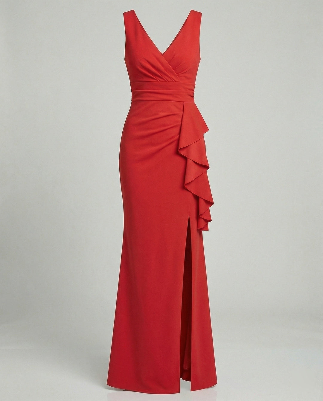 Figurbetontes Abendkleid mit V-Ausschnitt