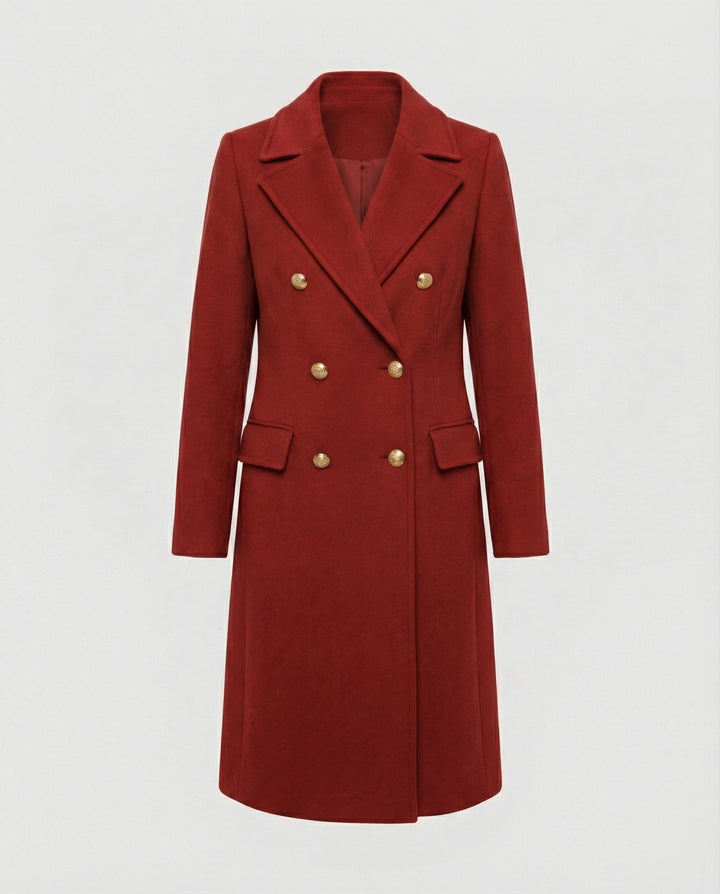 Drune - Eleganter Zweiteiliger Woll Trenchcoat Doppelreihiges Design