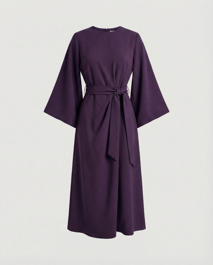 Drune | Elegantes Kleid mit Laternenärmeln und Gürtel