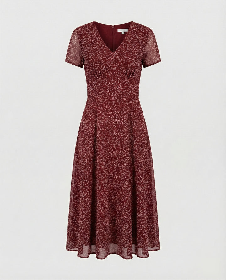 Drune - Elegantes Kleid mit V-Ausschnitt Schwingender Saum