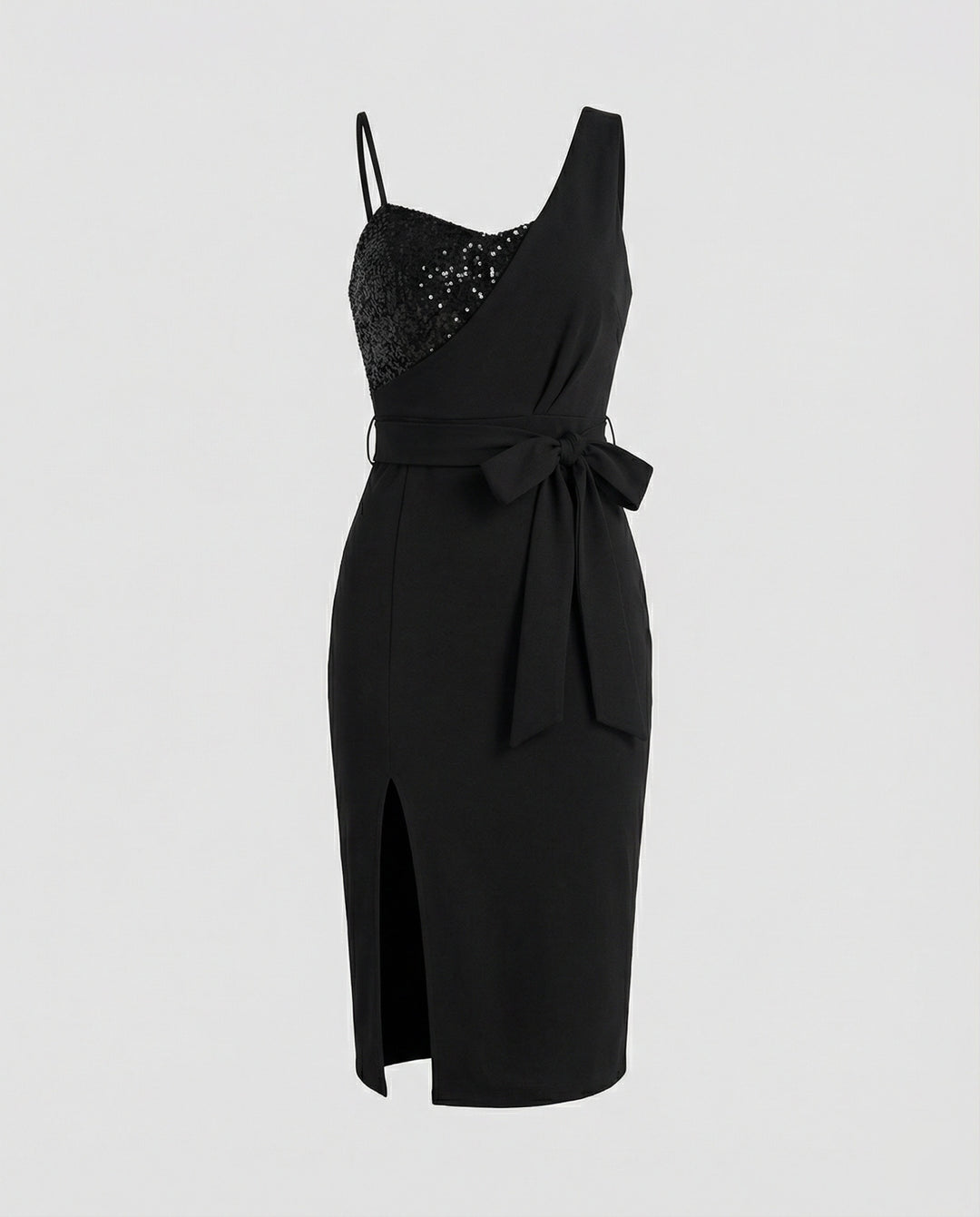 Drune - Damen Paillettenbesetztes One Shoulder Kleid, Figurbetont & Elegant