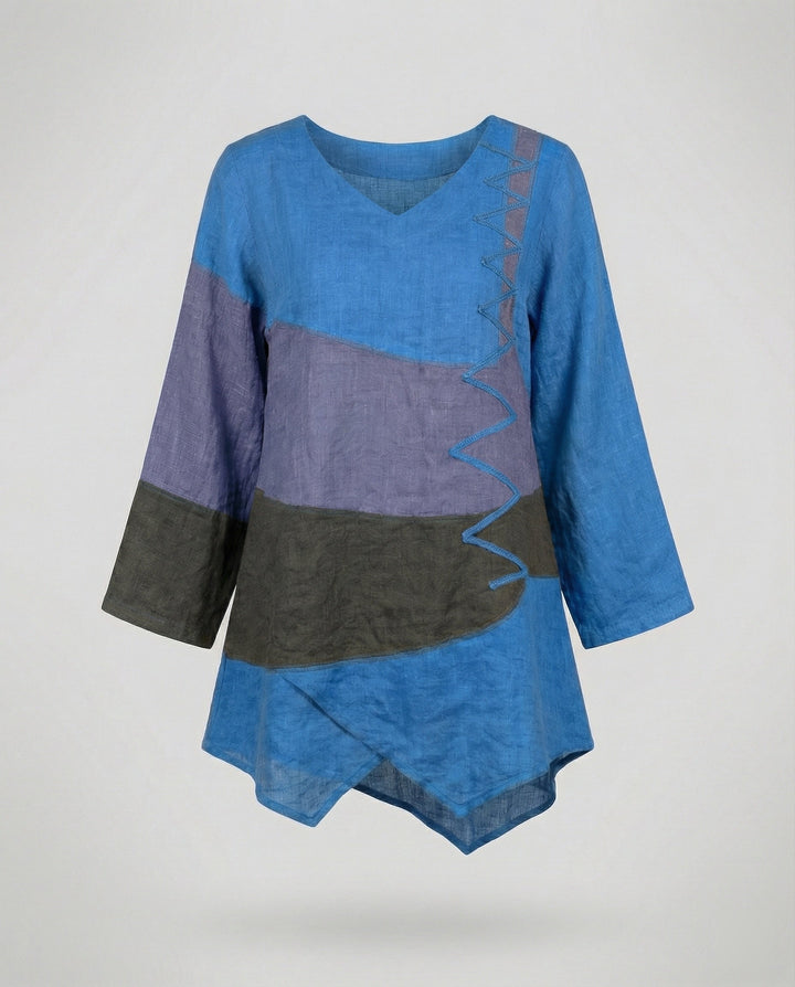 Drune | Modisch Dreifarbige Damenbluse