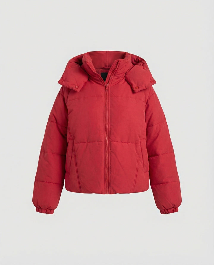 Steppjacke Damen modisch mit abnehmbarer Kapuze und Taschen