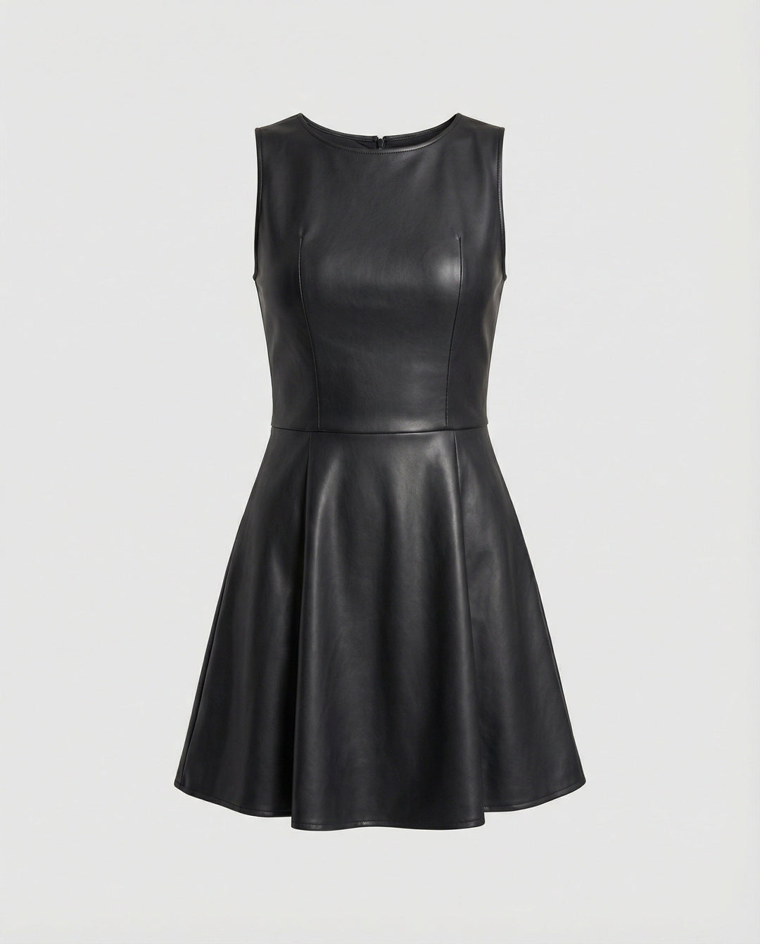 Damen Lederkleid mit schwingendem Rock