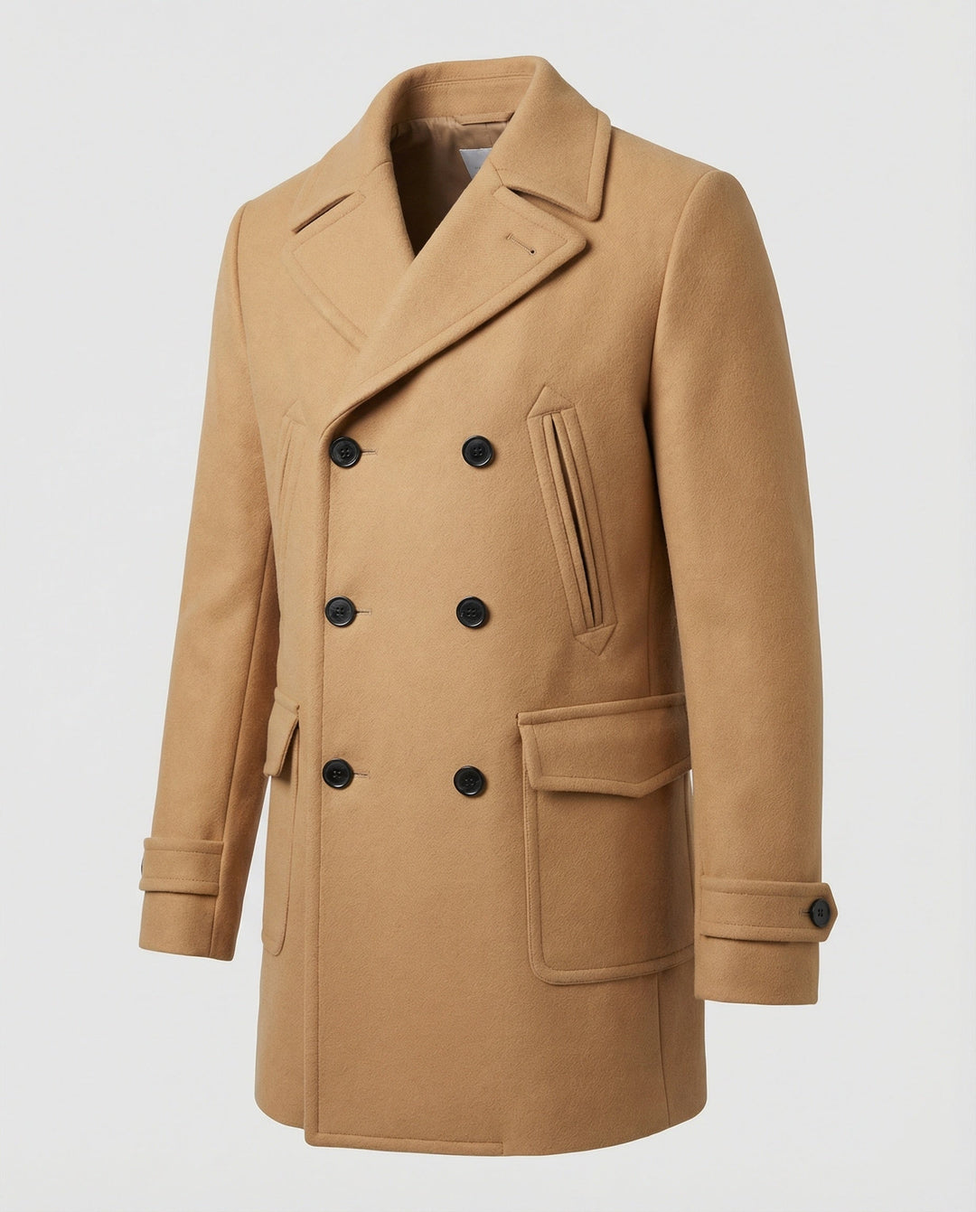 Herren Eleganter Wollmantel mit doppelter Knopfleiste
