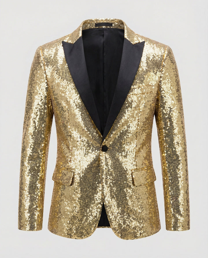 Glänzender Herren Pailletten Blazer