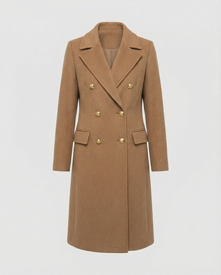 Drune - Eleganter Zweiteiliger Woll Trenchcoat Doppelreihiges Design