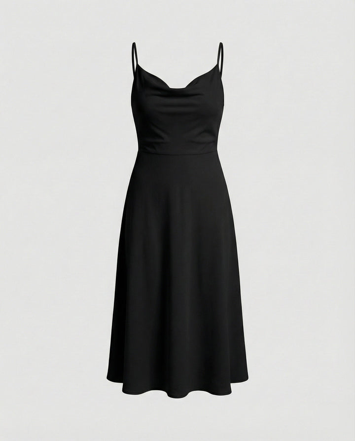 Drune | Lange Drapierte Kleid mit Eingebautem Bh