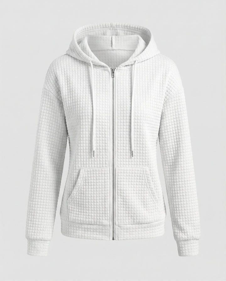 Damen Fleecejacke mit strukturiertem Waffelmuster Drune
