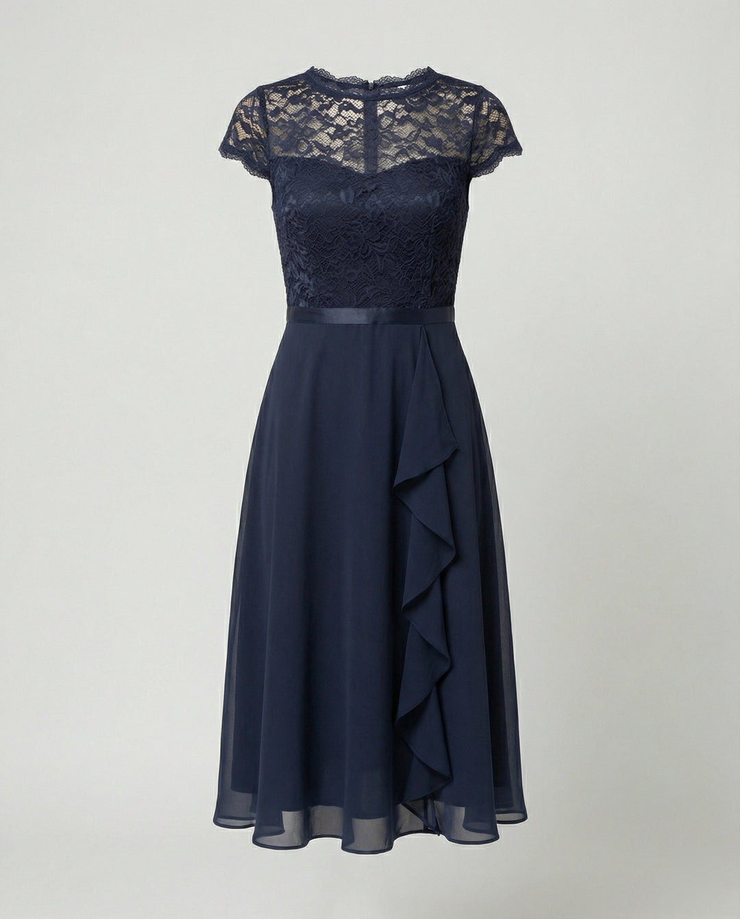 Drune - Elegantes Transparentes Kleid mit Kurzarm, Feminine Silhouette