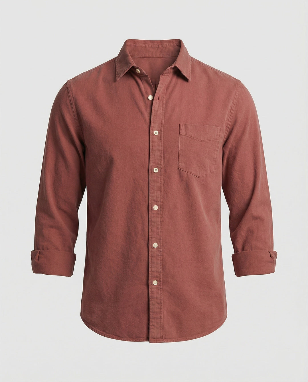 Langarmhemd Herren klassisch mit Brusttasche