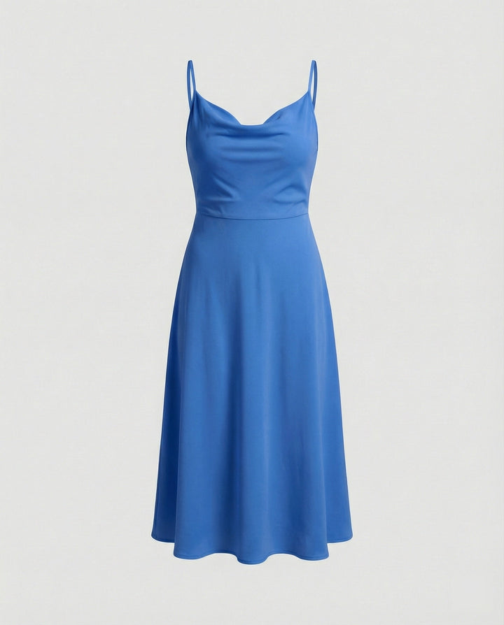 Drune | Lange Drapierte Kleid mit Eingebautem Bh
