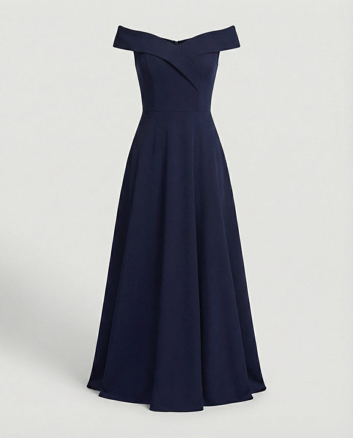 Drune | Elegantes Off-Shoulder Langes Catwalk Abendkleid