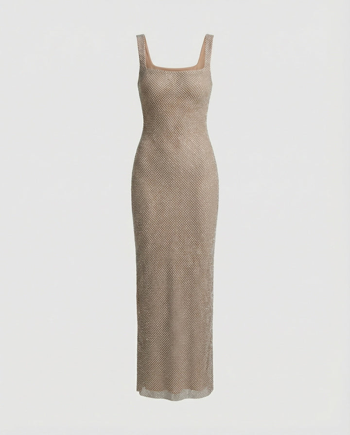 Damen funkelndes Abendkleid aus Netzstoff