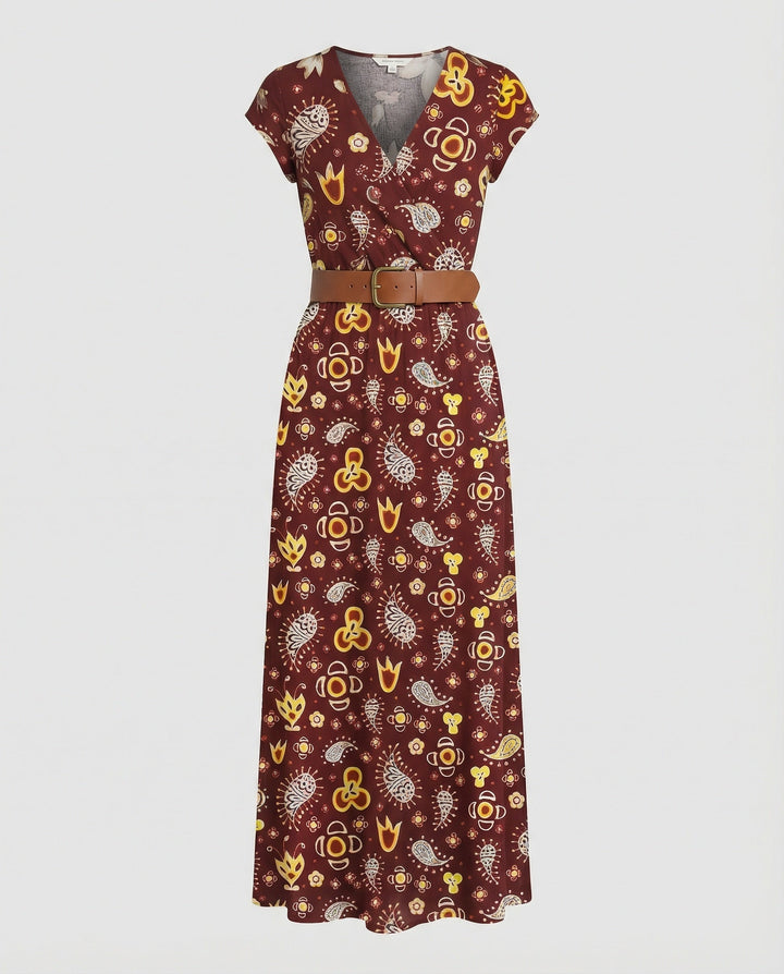 Boho Langes Maxikleid mit Blumenmuster für Sommer & Urlaub | Drune