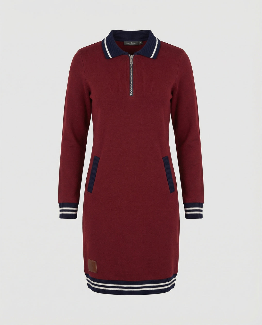 Drune - Damen Kleid mit Reißverschluss & Reverskragen, Modern Geschnitten