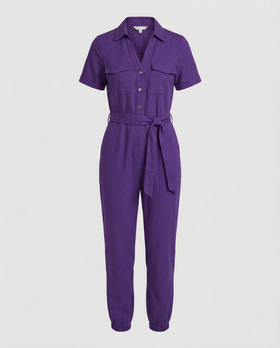 Damen lässiger Jumpsuit mit tailliertem Schnitt und durchgehender Knopfleiste Drune