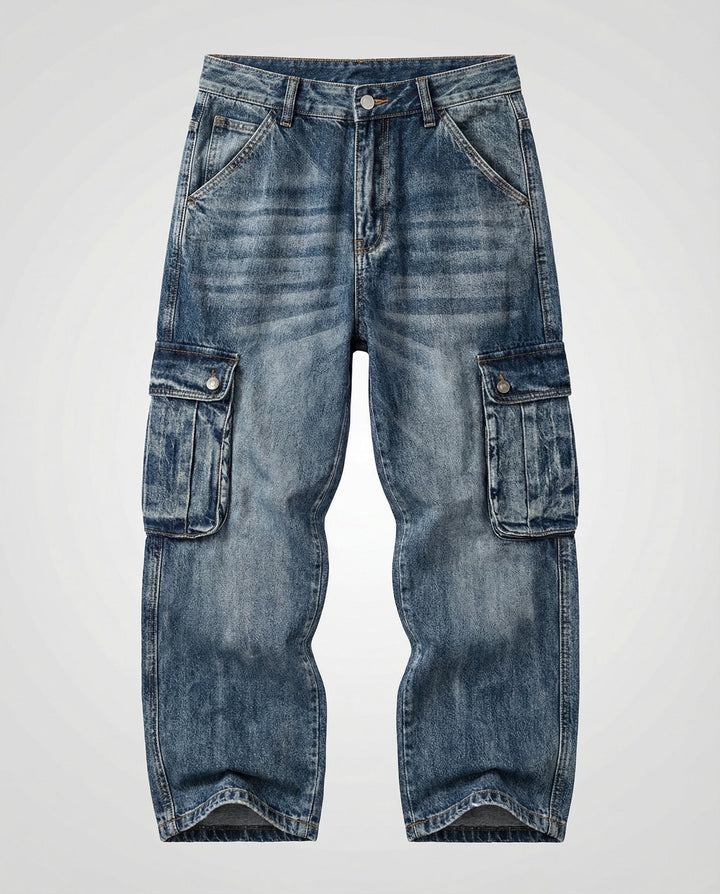 Herren Cargo Jeans weit mit Taschen