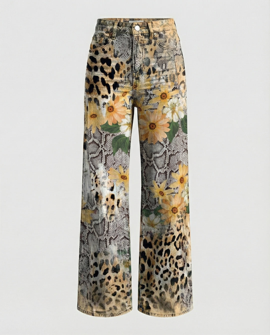 Drune - Modische Jeans, Mit Auffälligem Blumenprint