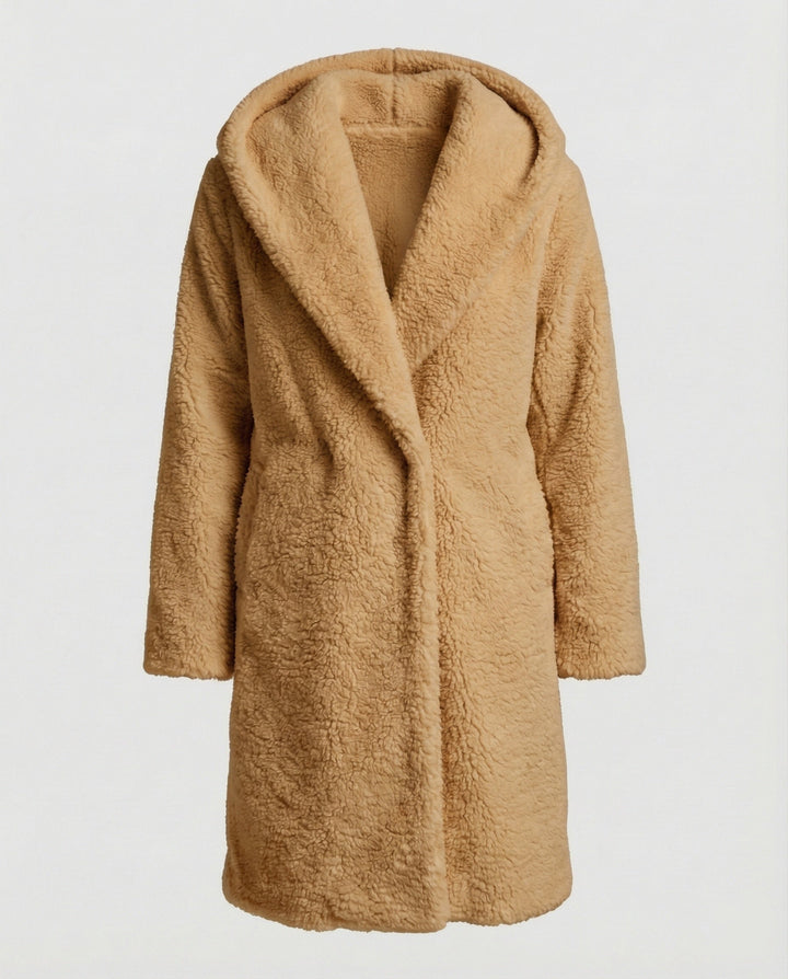 Kuschelweicher Kapuzen Teddy Mantel Damen