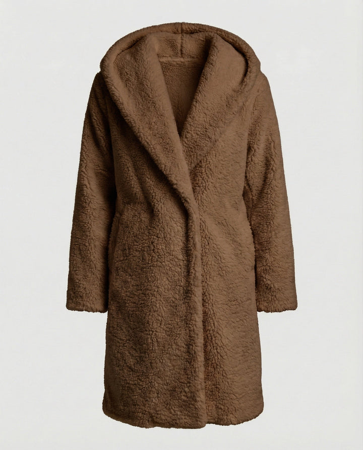 Kuschelweicher Kapuzen Teddy Mantel Damen