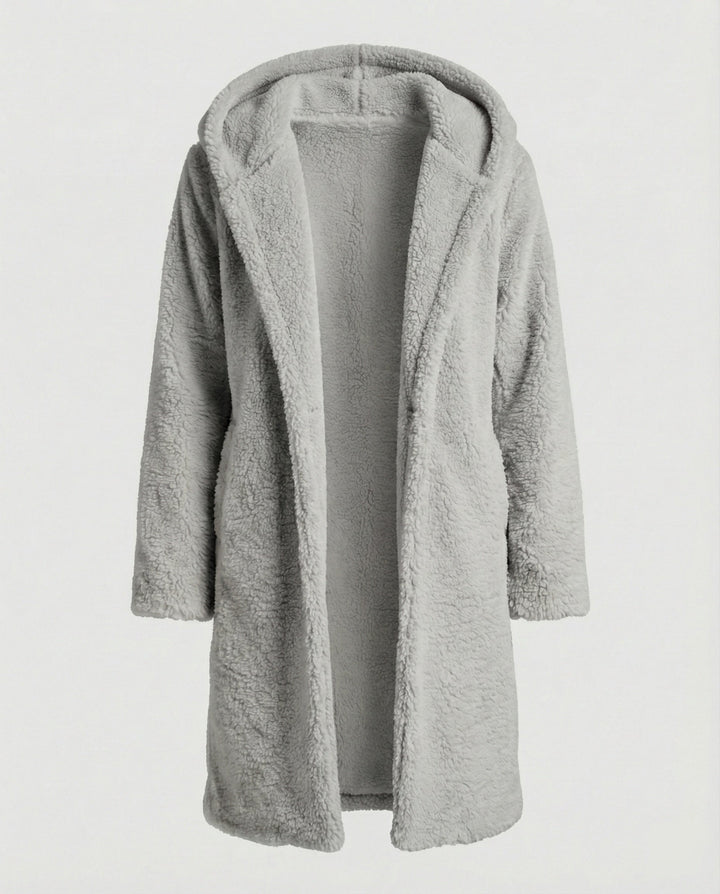 Kuschelweicher Kapuzen Teddy Mantel Damen