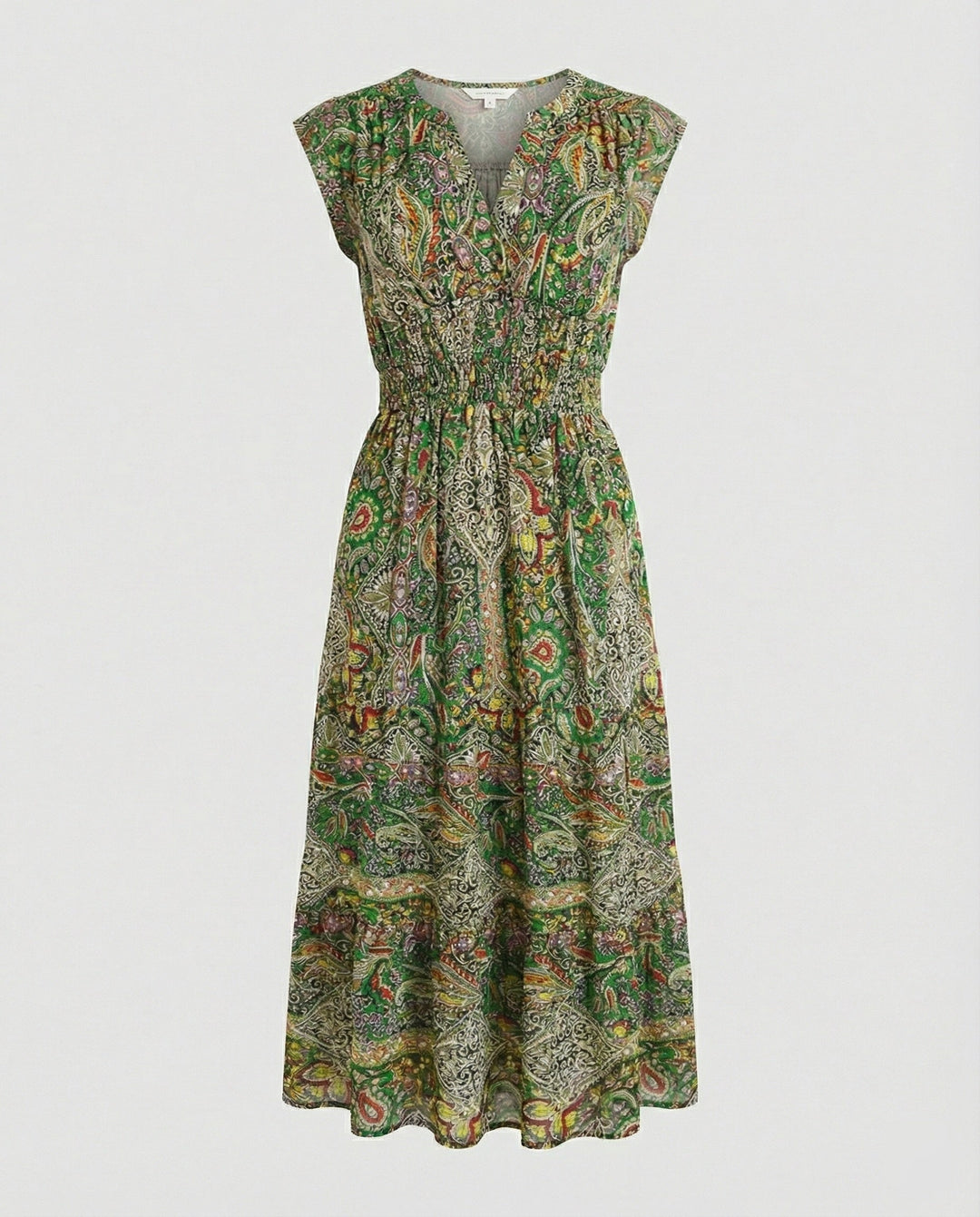 Boho Maxikleid Sommer mit Smok Taille