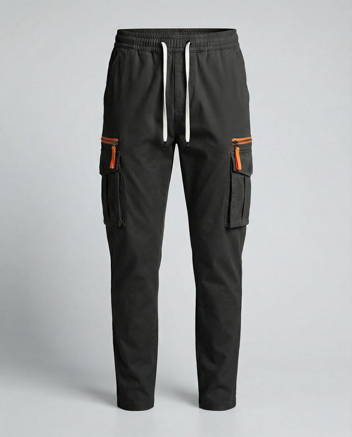 Herren cargo Hose mit innovativen Taschen und elastischem Bund Hedi-Mode