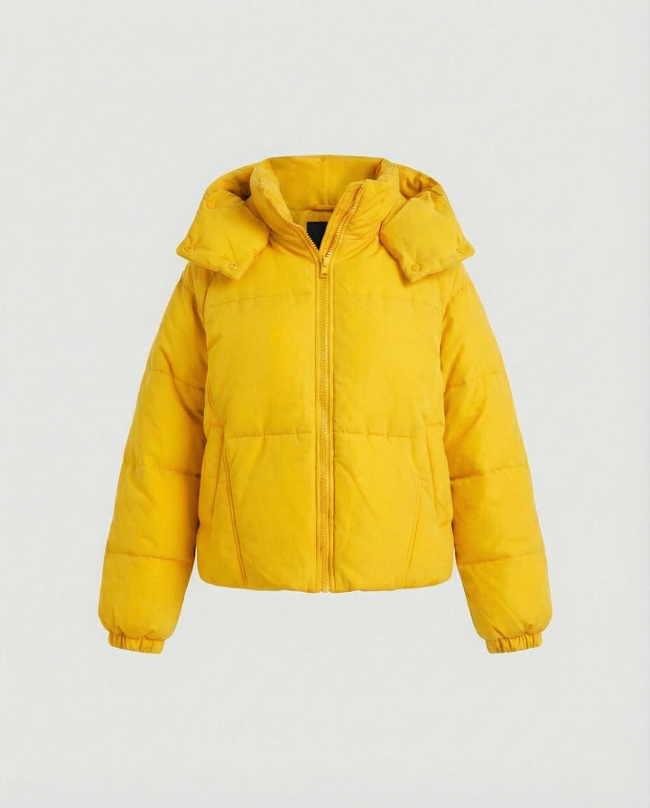 Steppjacke Damen modisch mit abnehmbarer Kapuze und Taschen