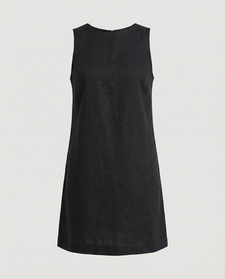 Damen Freizeitkleid Leinen A-Linie