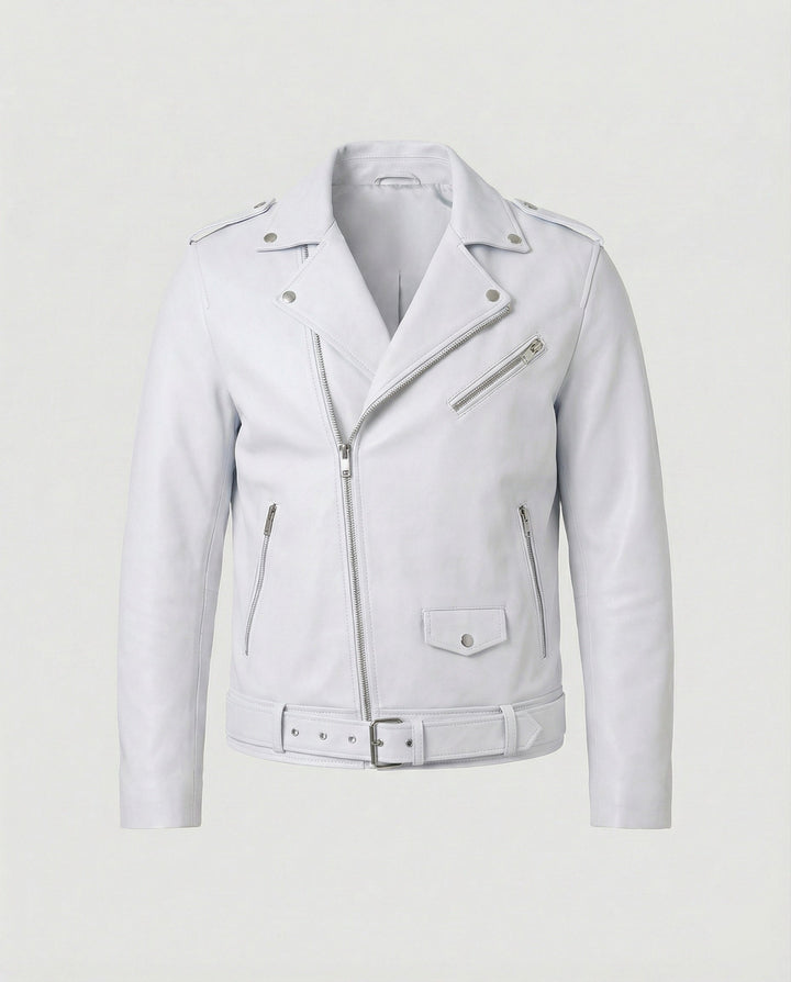 Herren Bikerjacke Kunstleder tailliert